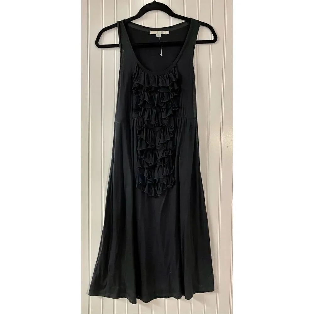Boden tank dress black with ruffle front sz 4